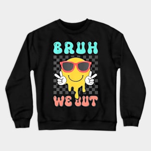 Bye Bruh We Out End Of School Retro Sunglasses Teacher Boys Crewneck Sweatshirt